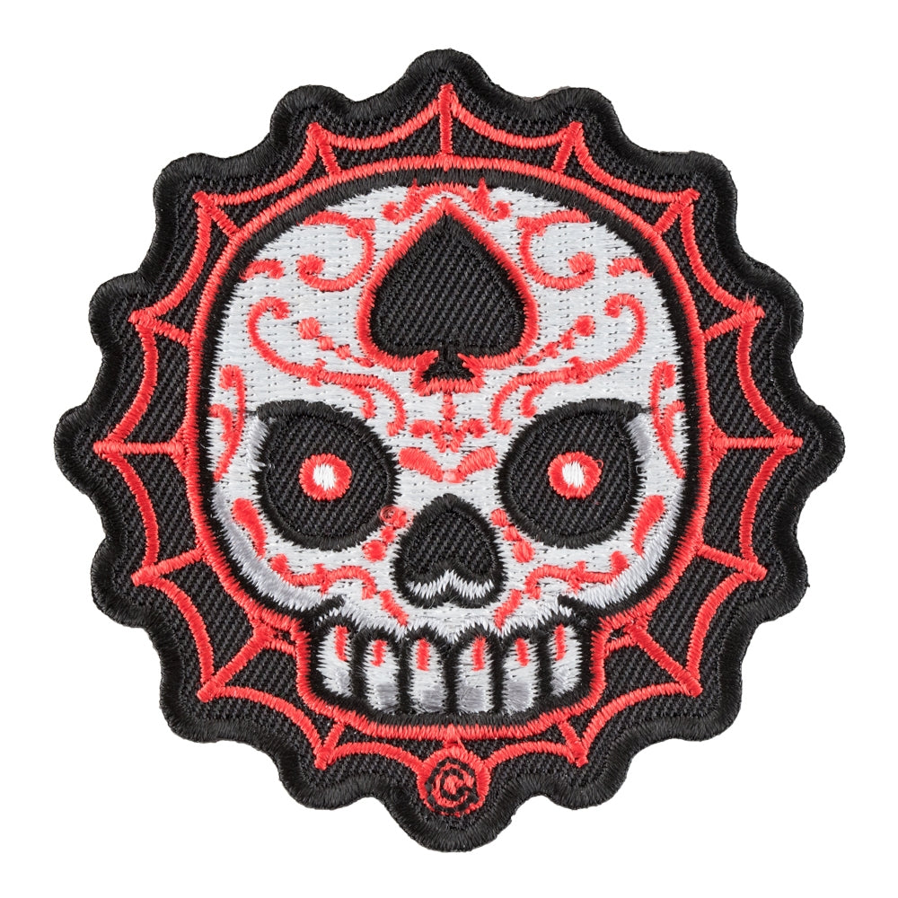 Sugar Skull De Espadas Red Patch, Day Of The Dead Patches — product image