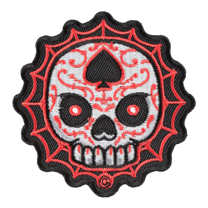 Sugar Skull De Espadas Red Patch, Day Of The Dead Patches — product image
