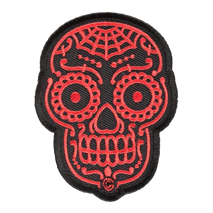 Sugar Skull Craneo Rojo Patch, Day Of The Dead Patches — product image