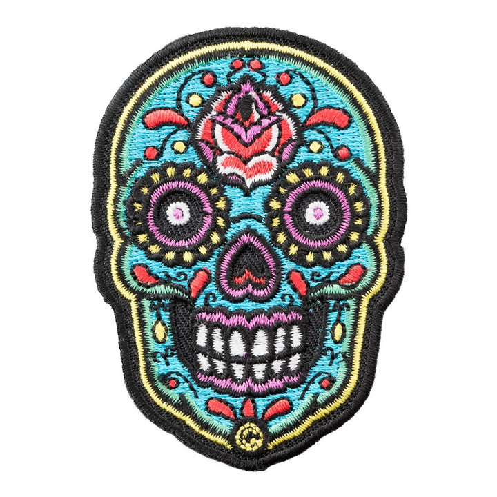 Muerte Azul Sugar Skull Patch, Day Of The Dead Patches — product image