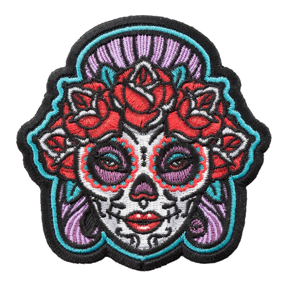 Señorita Rosa Sugar Skull Patch, Day Of The Dead Patches — product image
