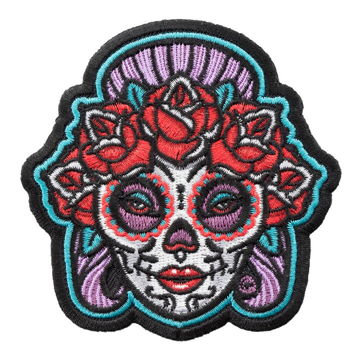 Señorita Rosa Sugar Skull Patch, Day Of The Dead Patches — product image