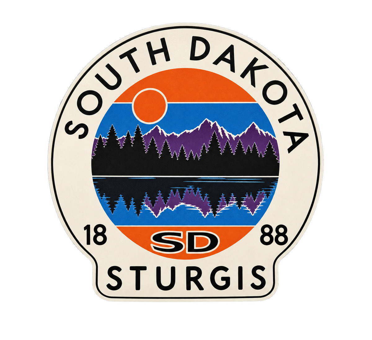 Sturgis Sunset Pine Reflection Sticker isolated on transparent background