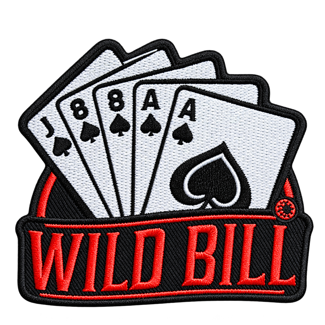 Wild Bill Aces &amp; Eights Playing Cards Embroidered Patch — patch only
