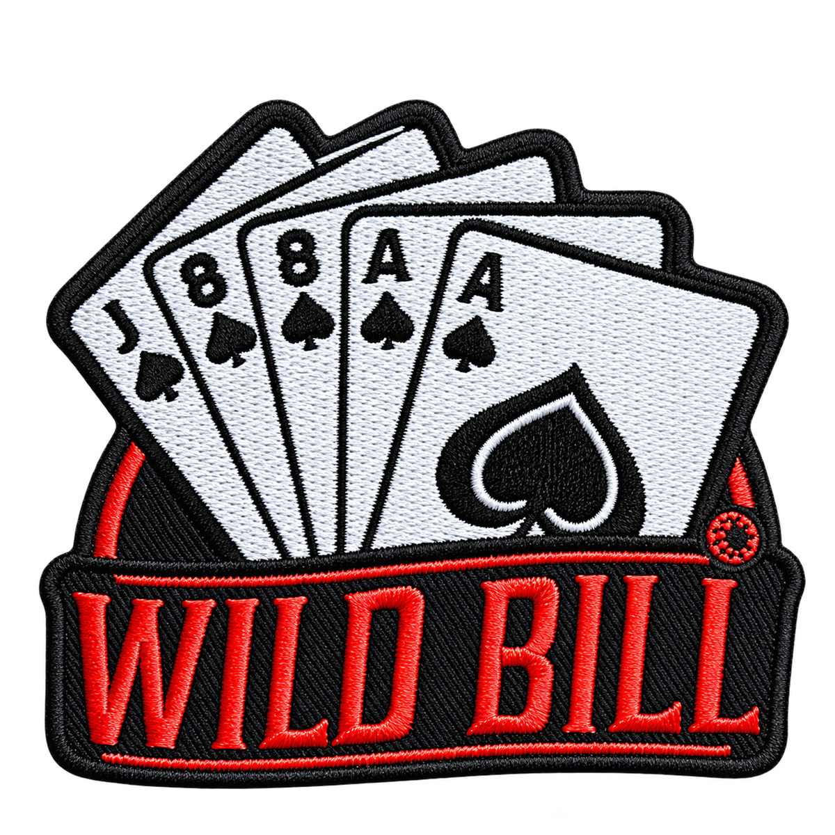 Wild Bill Aces & Eights Playing Cards Embroidered Patch — patch only