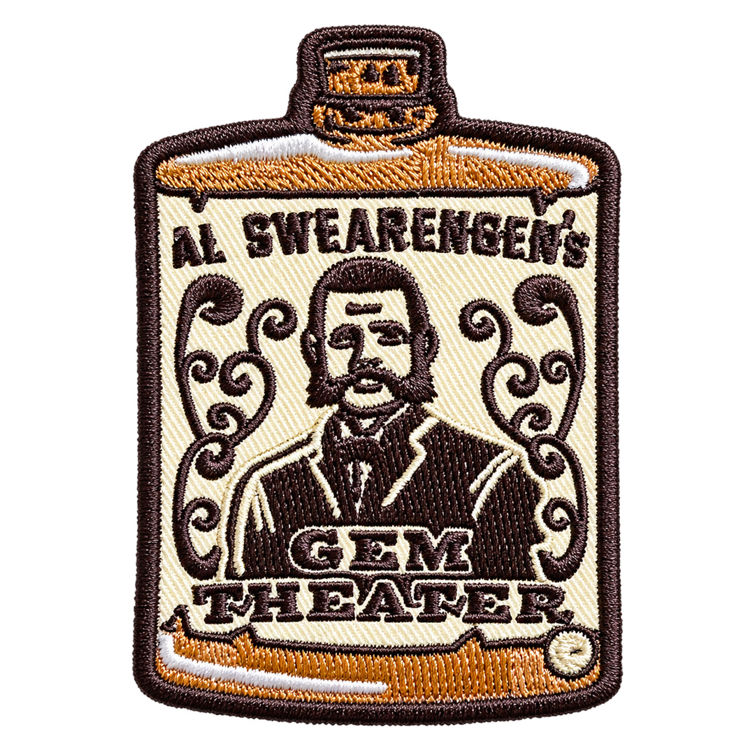 Al Swearengen’s Gem Theater Portrait Bottle Embroidered Patch — patch only
