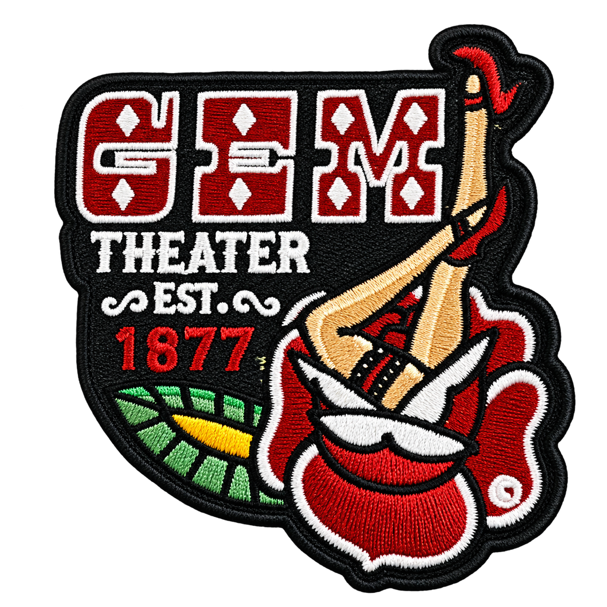 Gem Theater Established 1877 Corset Embroidered Patch — patch only