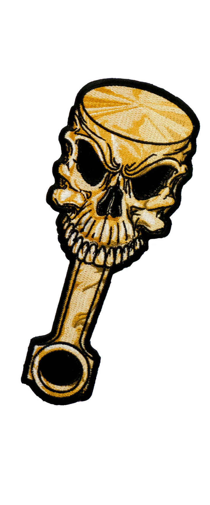 Skull Faced Engine Piston Patch, Large Size — detail view 2