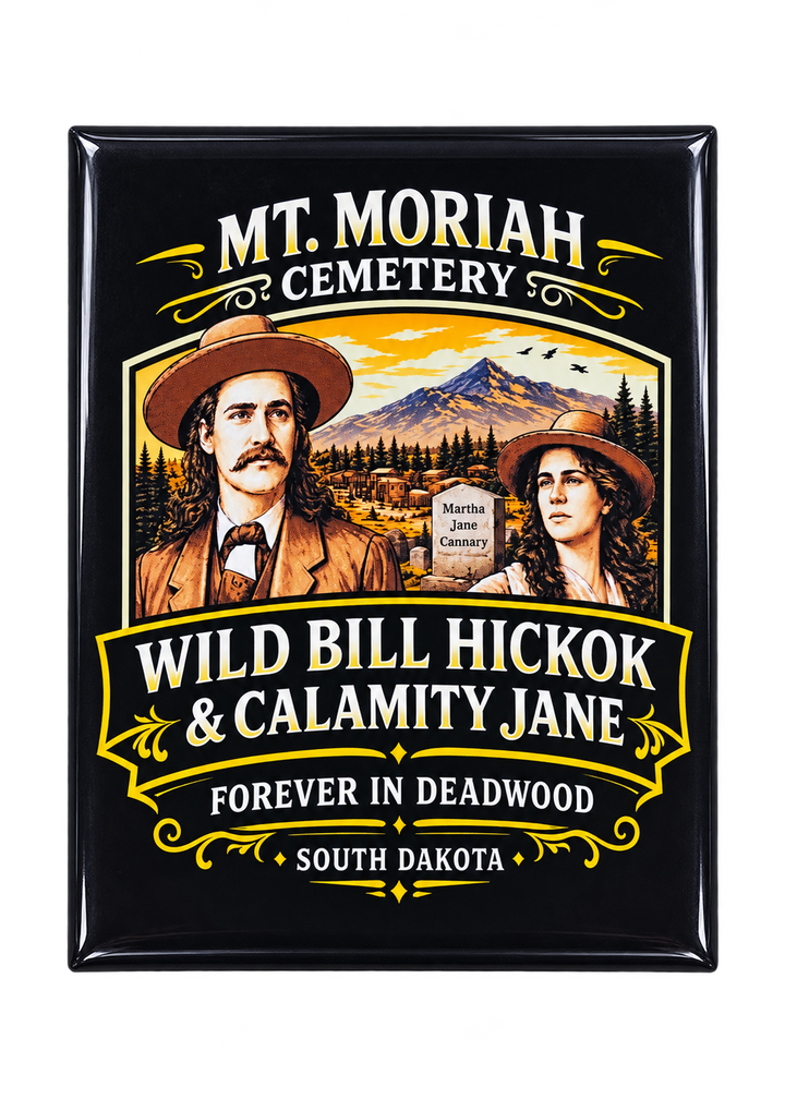 Mt. Moriah Cemetery Magnet – Wild Bill Hickok &amp; Calamity Jane — front view