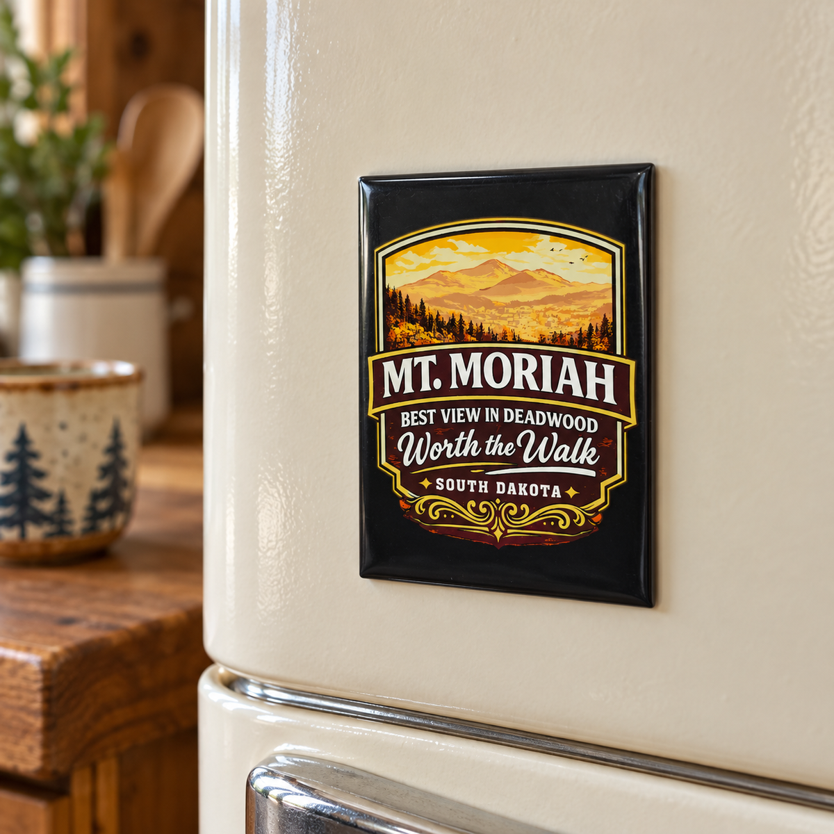 Mt. Moriah Worth the Walk Magnet – Scenic Deadwood View — displayed on a refrigerator
